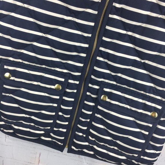 JCREW: Womens-Navy/Striped Vest-SZ: Small - Picture 2 of 8